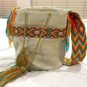 Crochet and beaded bag